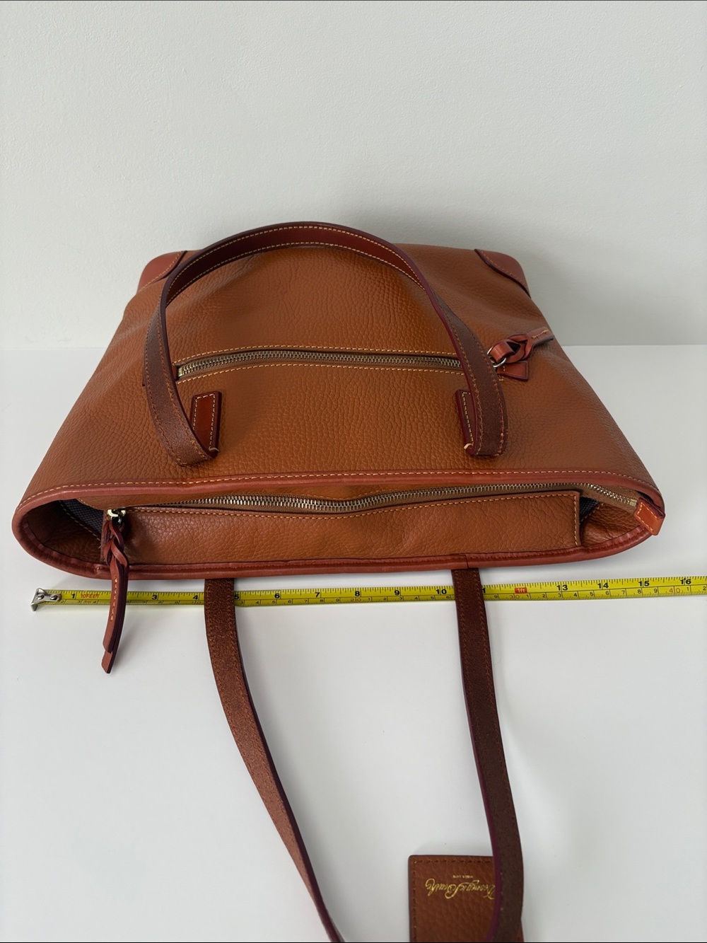 Dooney & Bourke Small Charleston Shopper Tote Pebble Grain Amber Caramel Color - Picture 10 of 13